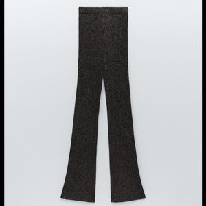 Zara metallic thread knit trousers